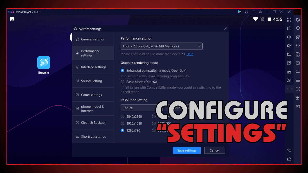 Configure Settings